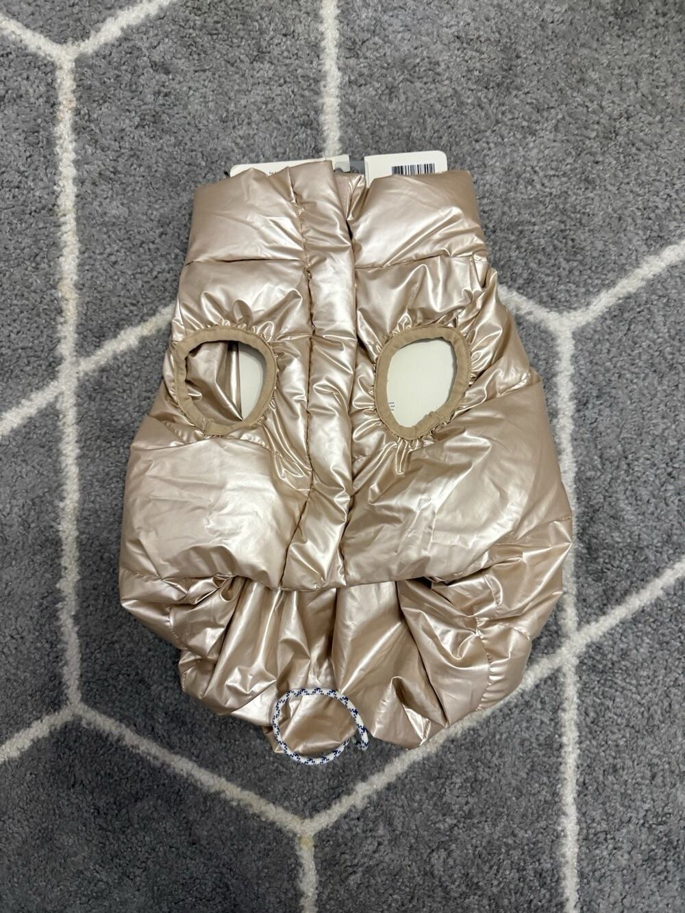 Quilted Puffer Bubble Chic Winter Dog Jacket Coat Warm MEDIUM Shiny Pink Gold